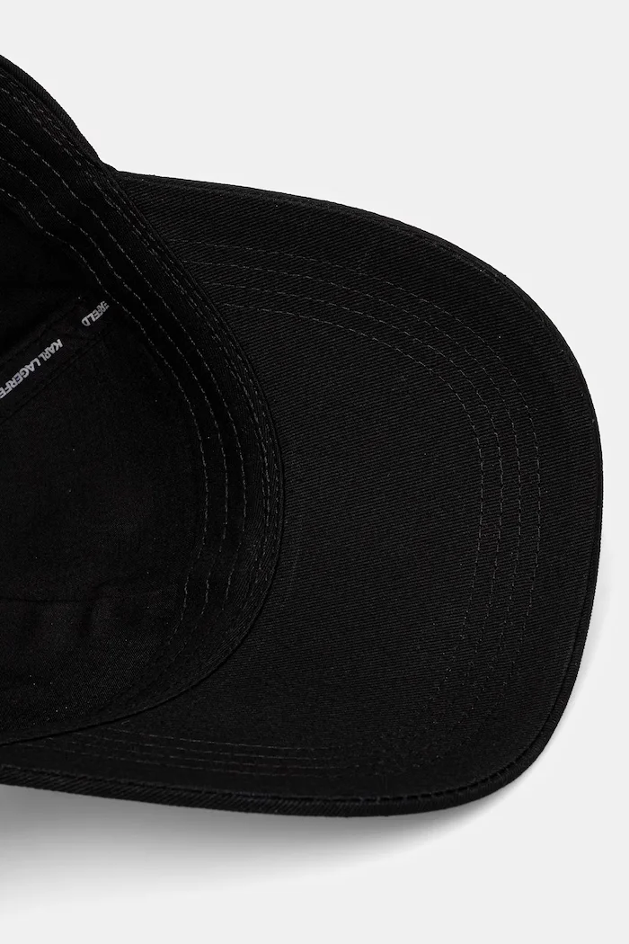 Karl Lagerfeld Памучна шапка с козирка IKON в червено с апликация A1W33037