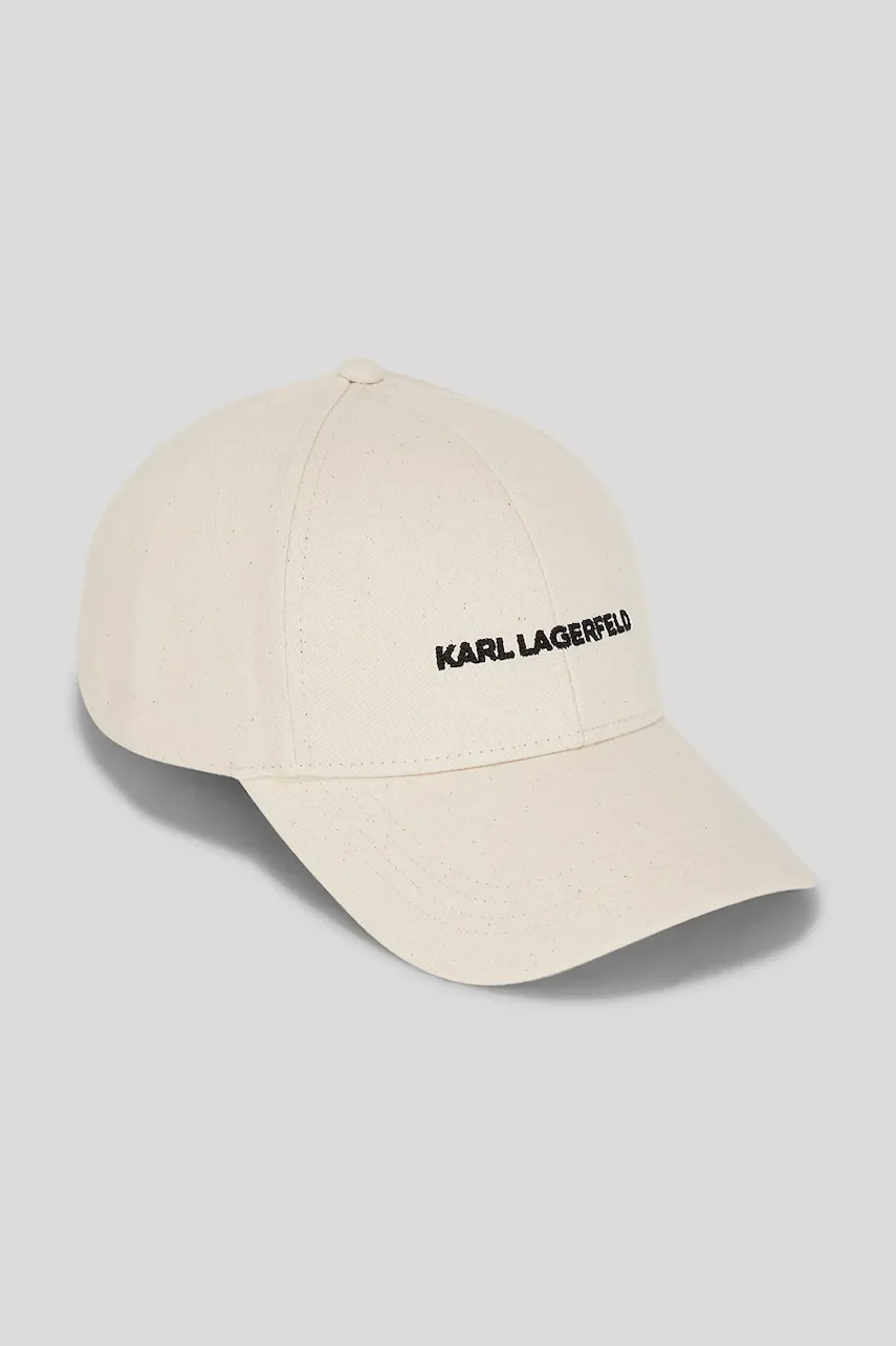 Karl Lagerfeld Памучна шапка с козирка K/ESSENTIAL