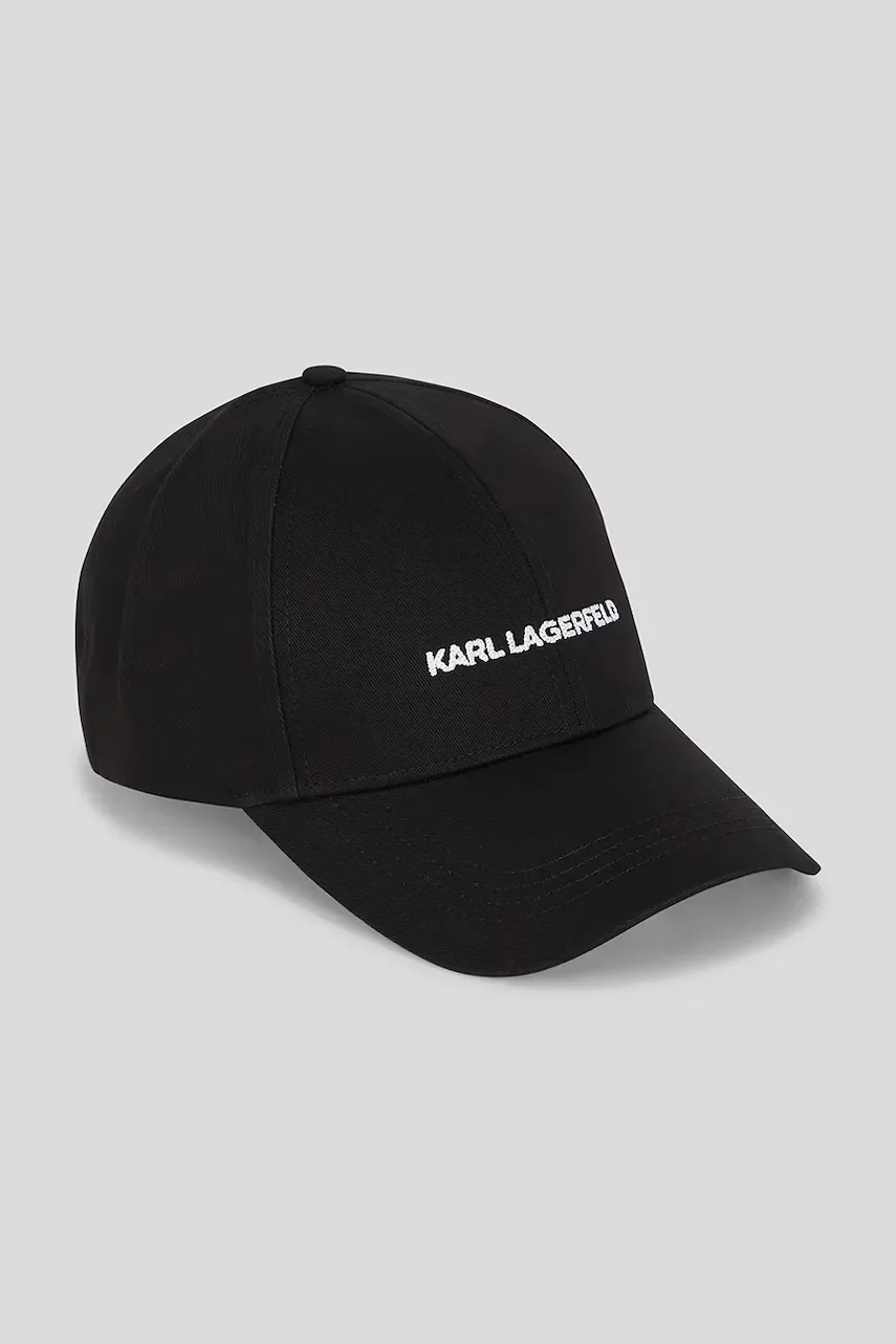 Karl Lagerfeld Памучна шапка с козирка K/ESSENTIAL
