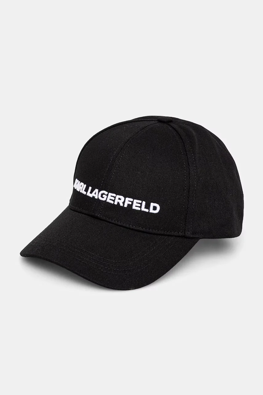 Karl Lagerfeld Памучна шапка с козирка K/ESSENTIAL