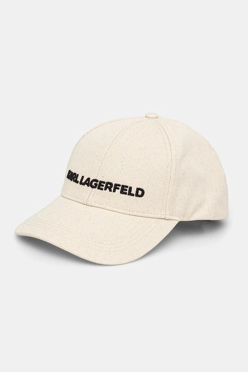Karl Lagerfeld Памучна шапка с козирка K/ESSENTIAL