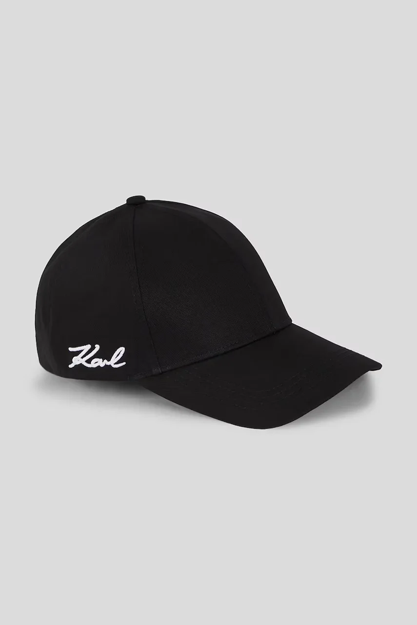 Karl Lagerfeld Памучна шапка с козирка K/SIGNATURE