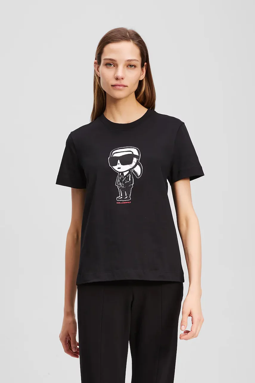 Karl Lagerfeld Памучна тениска IKON SKETCH