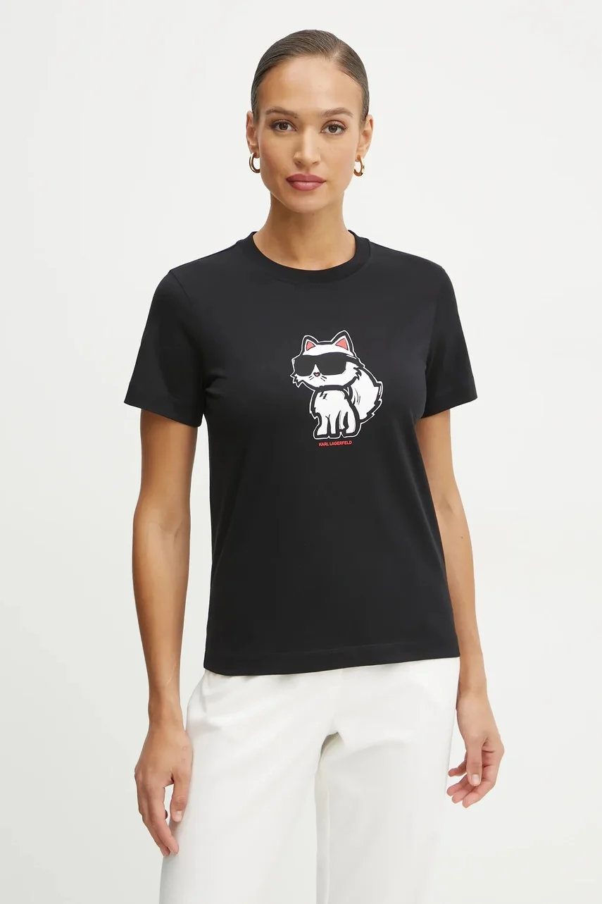 Karl Lagerfeld Памучна тениска IKON SKETCH
