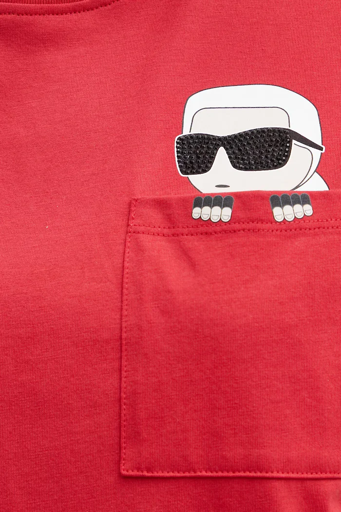 Karl Lagerfeld Памучна тениска IKON в червено A1W17100