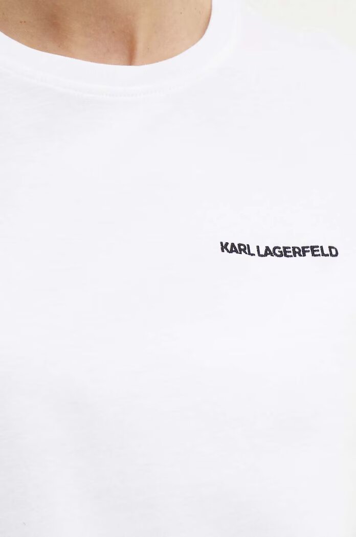 Karl Lagerfeld Памучна тениска в бяло 245W1714