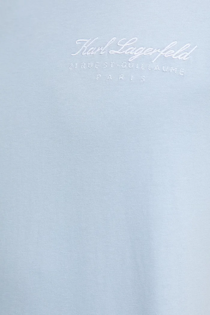 Karl Lagerfeld Памучна тениска в черно с апликация A1M44017