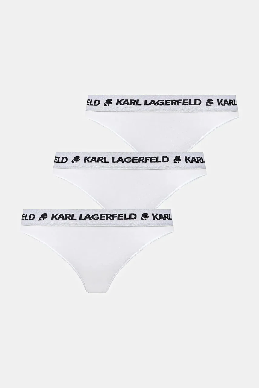 Karl Lagerfeld Памучни бикини (3 чифта) LOGO BRIEF