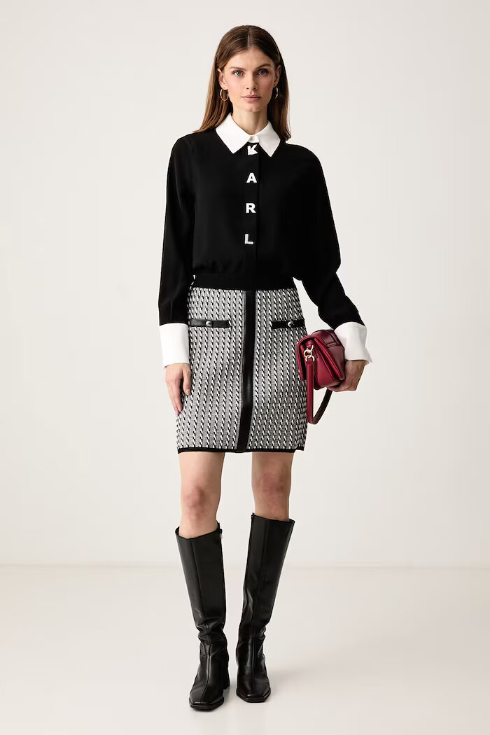 Karl Lagerfeld пола с памук черна B4W12029