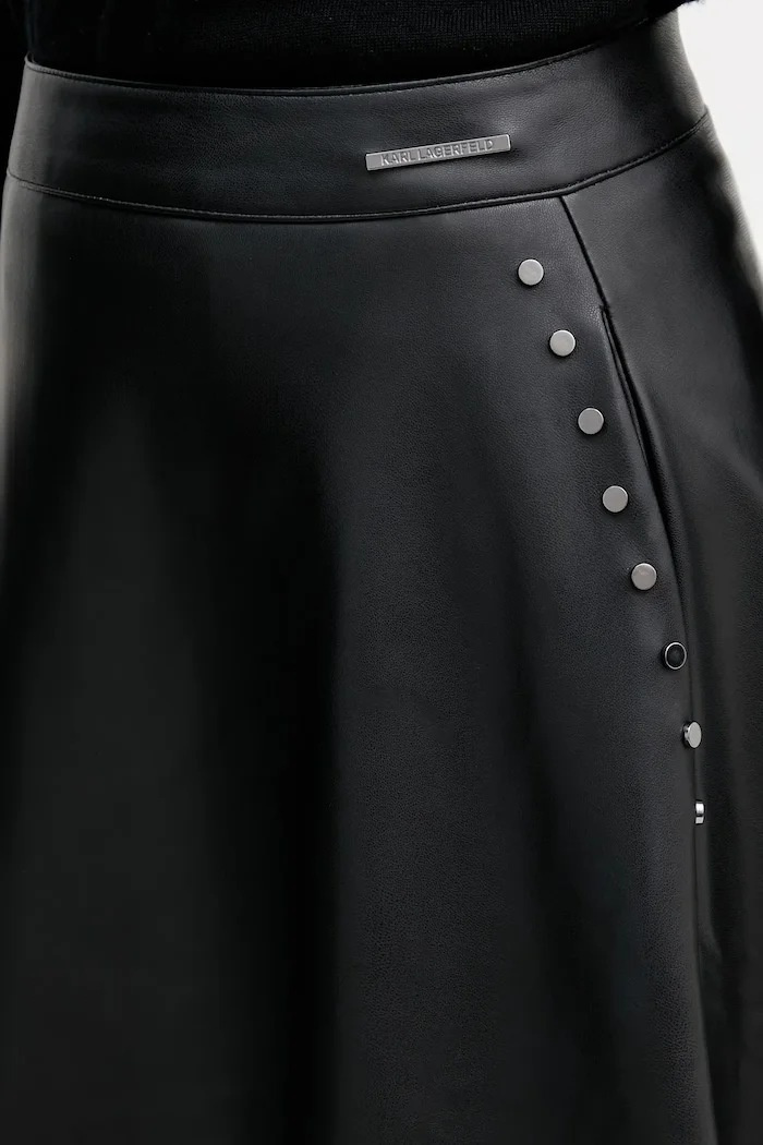 Karl Lagerfeld Пола в черно среднодълга разкроена B1W12011