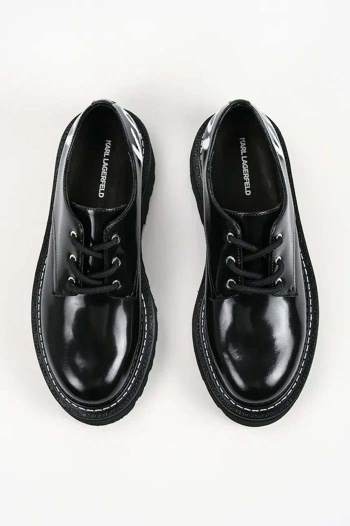 Karl Lagerfeld половинки обувки дамски от кожа Kyla черни KL43426