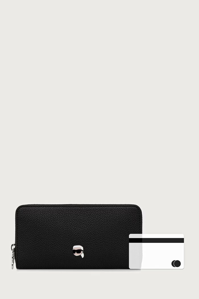 Karl Lagerfeld портфейл дамски от имитация на кожа черен B4W32028