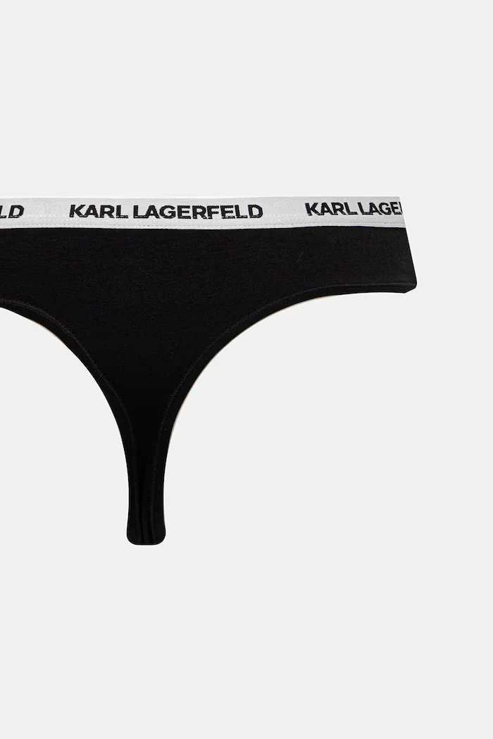 Karl Lagerfeld прашки дамски от памук с еластан 3 броя черни B1W47015