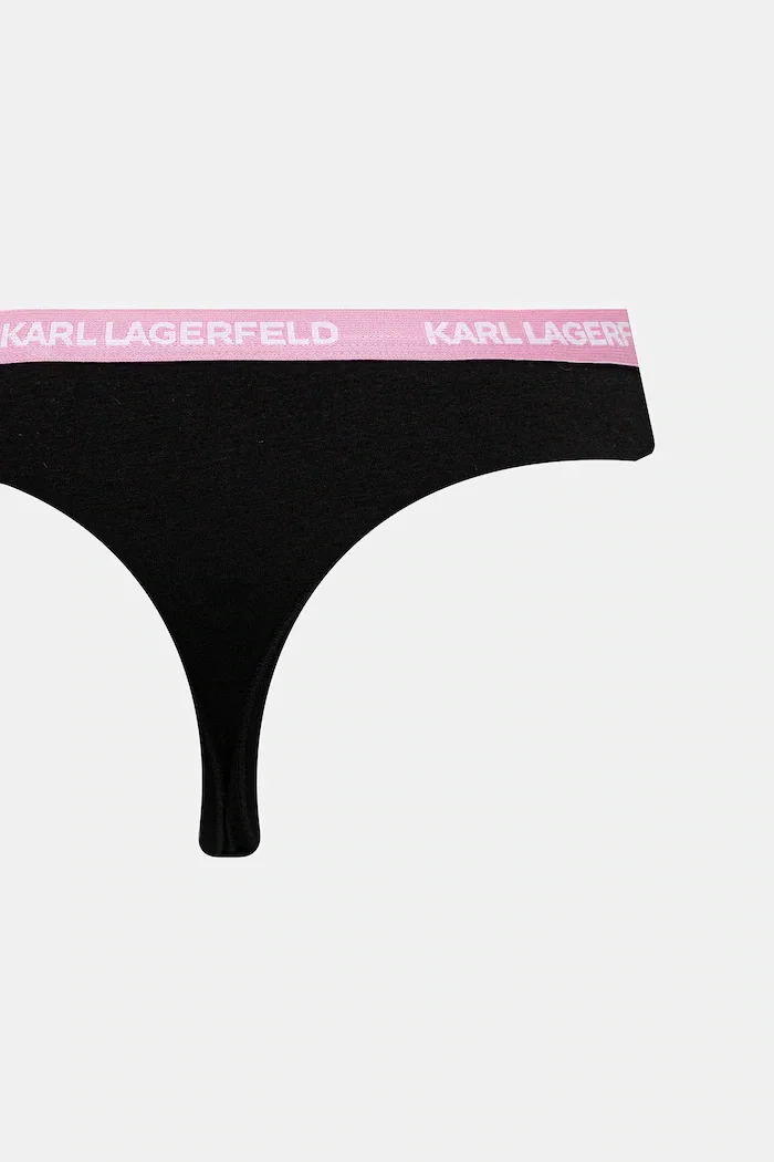 Karl Lagerfeld прашки дамски от памук с еластан 3 броя черни B1W47015