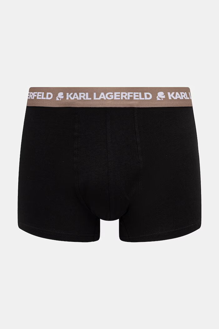 Karl Lagerfeld прилепнали боксерки мъжки от памук с еластан LOGO TRUNK 5 броя черни B1M47030