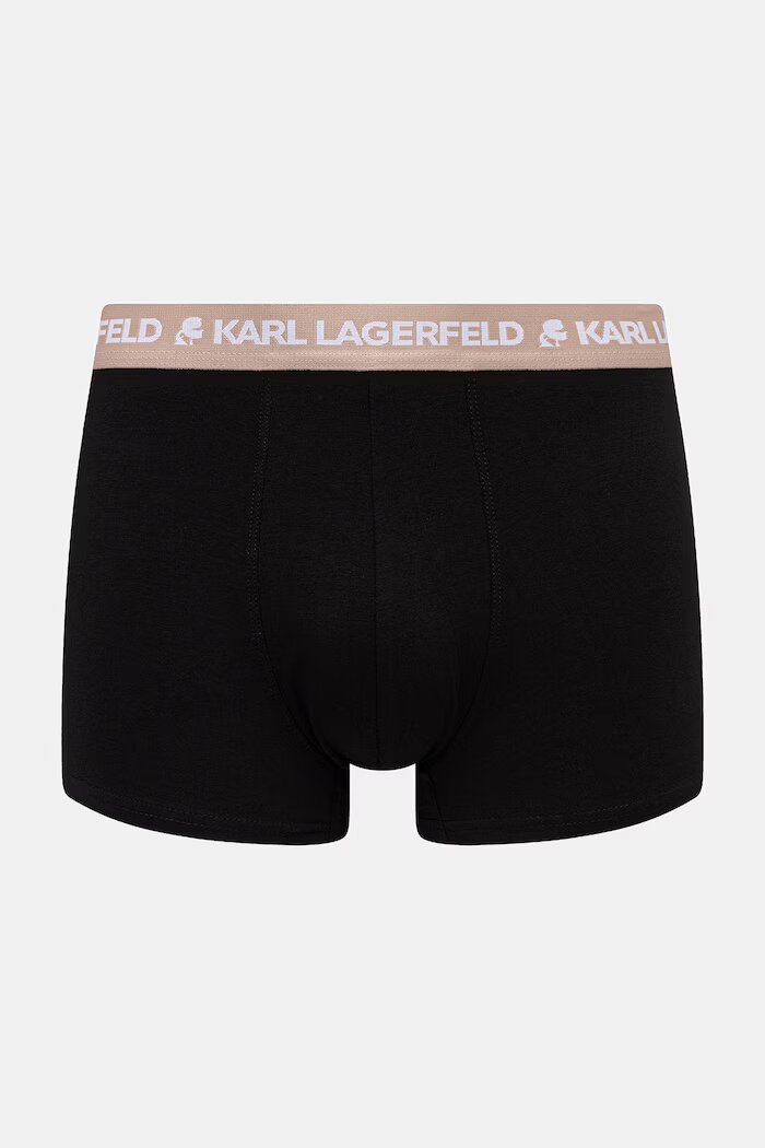 Karl Lagerfeld прилепнали боксерки мъжки от памук с еластан LOGO TRUNK 5 броя черни B1M47030