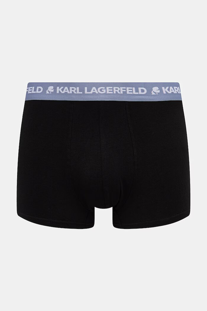Karl Lagerfeld прилепнали боксерки мъжки от памук с еластан LOGO TRUNK 5 броя черни B1M47030
