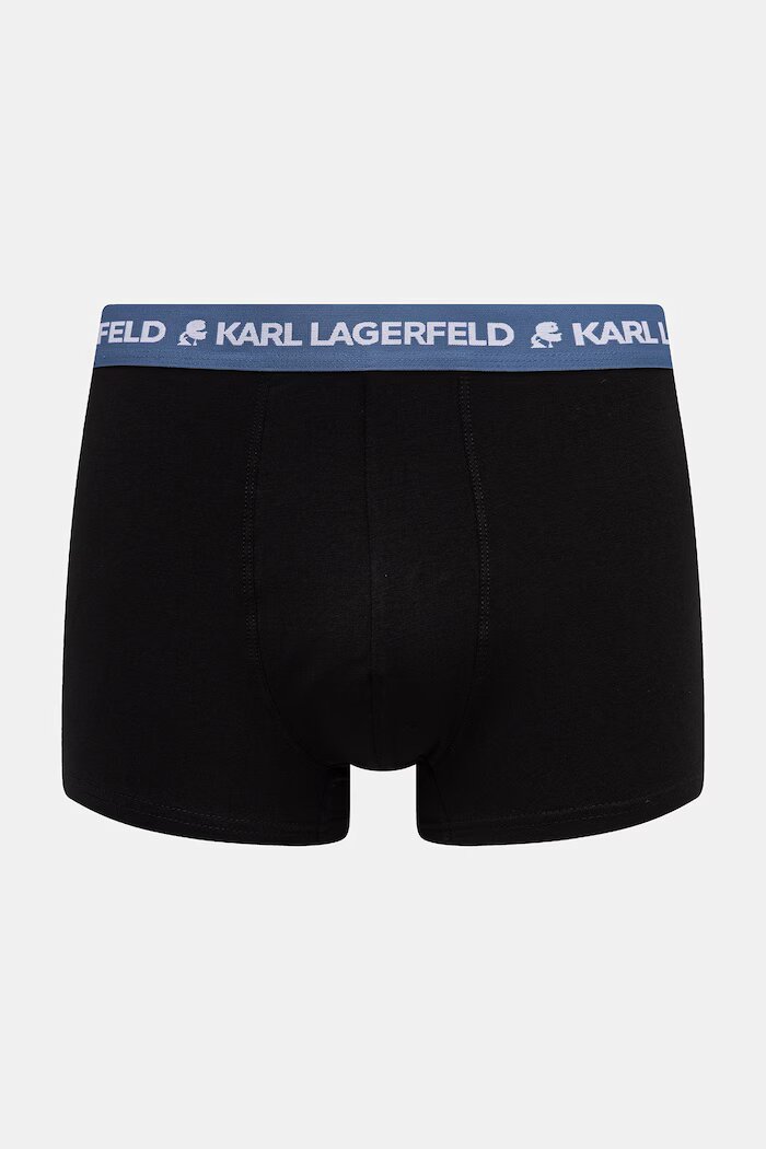 Karl Lagerfeld прилепнали боксерки мъжки от памук с еластан LOGO TRUNK 5 броя черни B1M47030