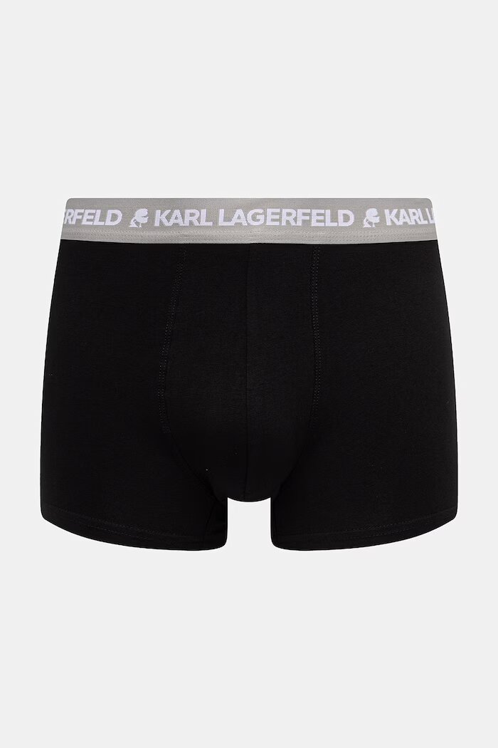 Karl Lagerfeld прилепнали боксерки мъжки от памук с еластан LOGO TRUNK 5 броя черни B1M47030