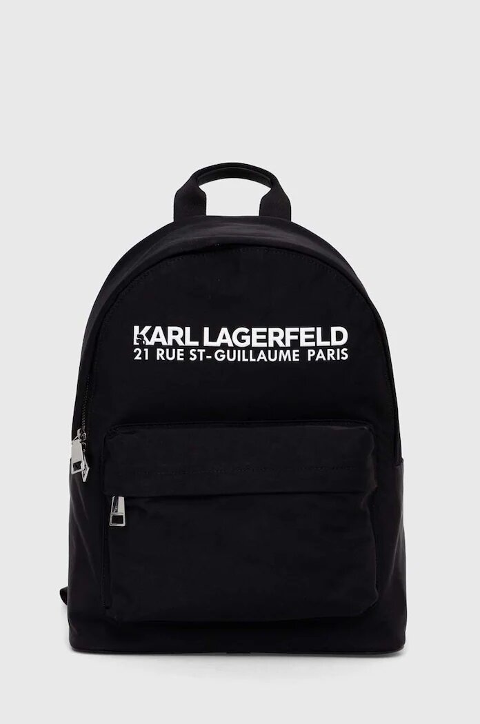 Karl Lagerfeld Раница в черно голям размер с изчистен дизайн