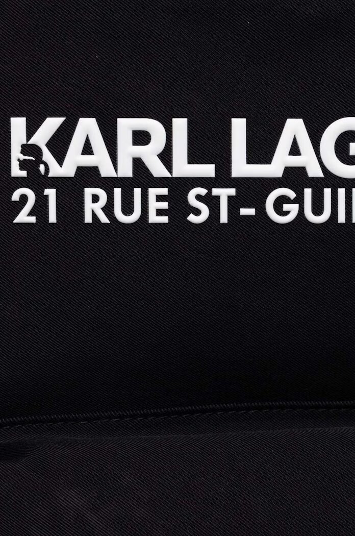 Karl Lagerfeld Раница в черно голям размер с изчистен дизайн