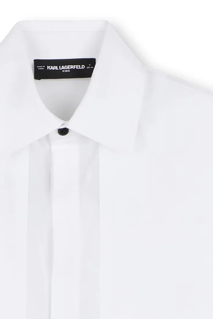 Karl Lagerfeld риза за деца от памук бяла с щампа Z31378