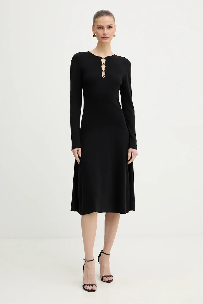 Karl Lagerfeld Рокля KARL DAILY в черно среднодълга разкроена B1W13003