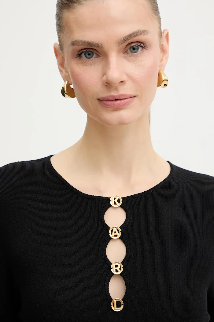 Karl Lagerfeld Рокля KARL DAILY в черно среднодълга разкроена B1W13003