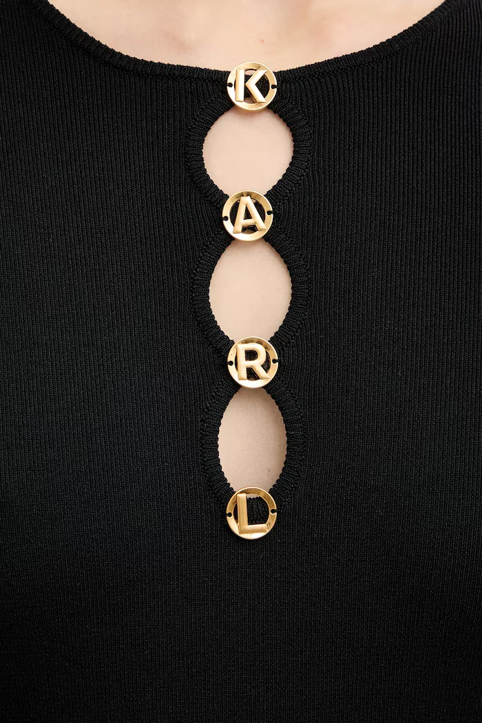 Karl Lagerfeld Рокля KARL DAILY в черно среднодълга разкроена B1W13003