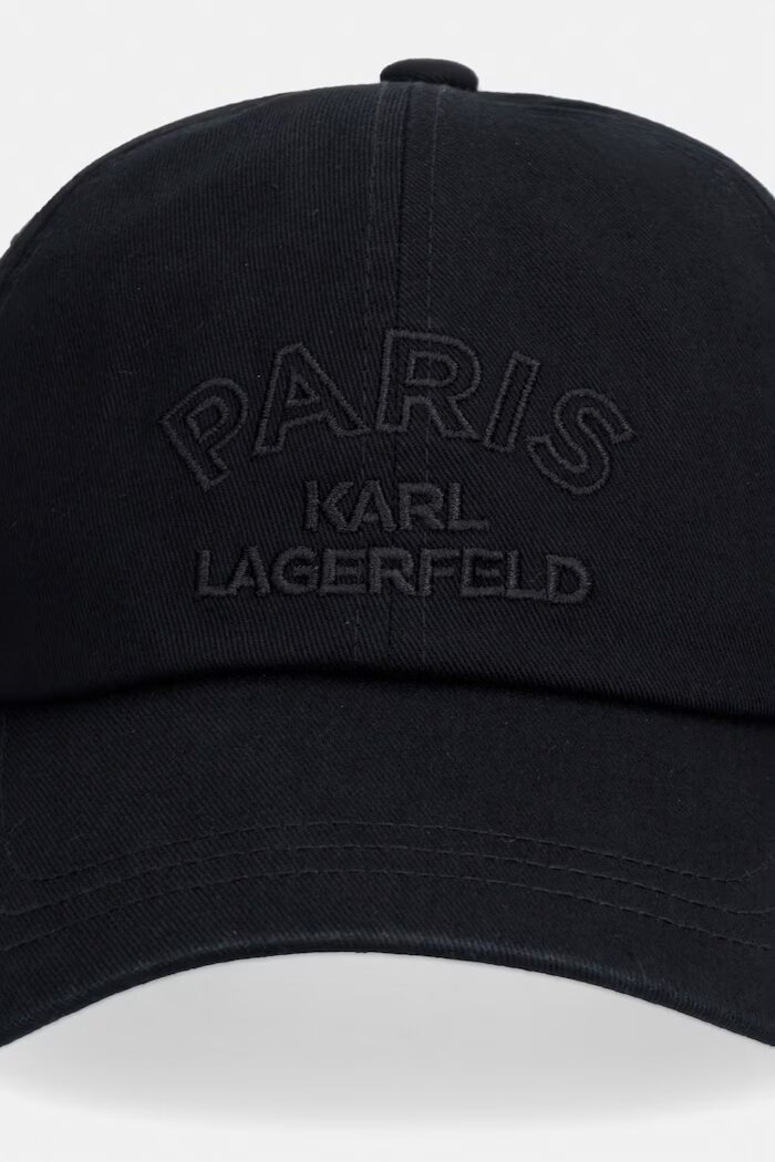 Karl Lagerfeld шапка с козирка мъжка от памук черна 563128.805617