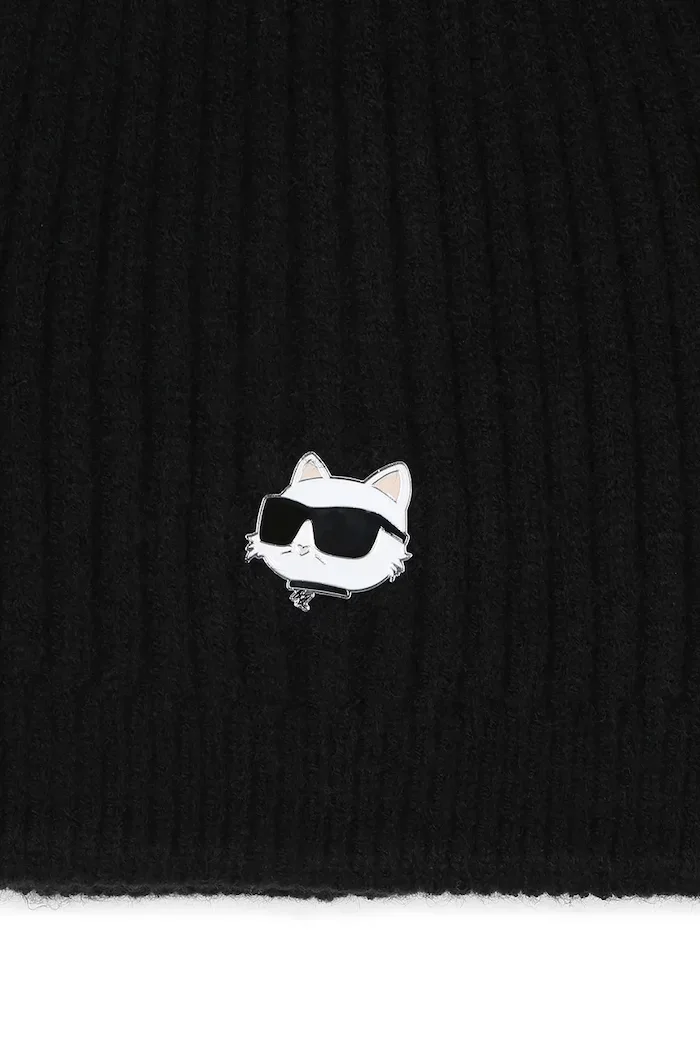 Karl Lagerfeld шапка с помпон за деца черна Z31425