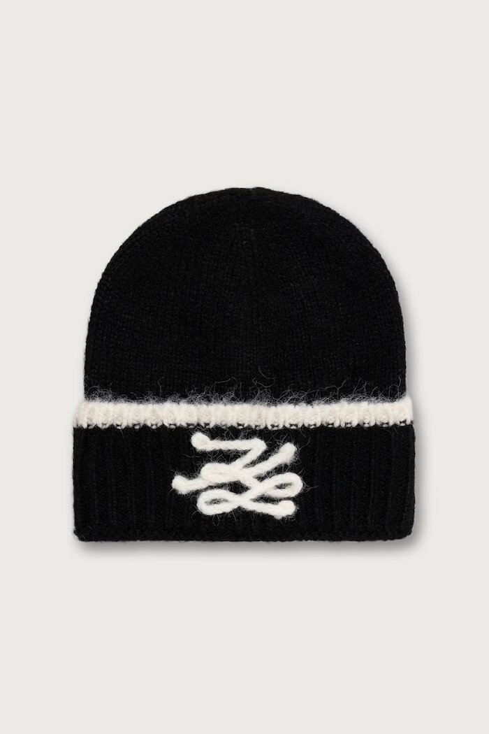 Karl Lagerfeld шапка с вълна черна B4W33003