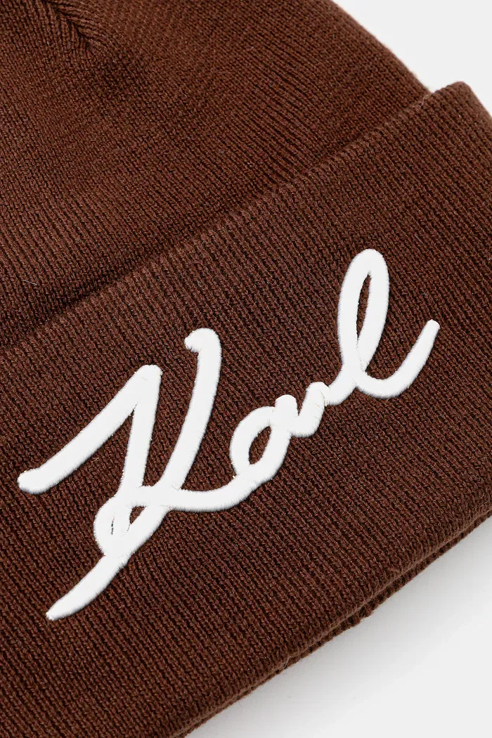 Karl Lagerfeld Шапка с вълна K/SIGNATURE в кафяво B1W33016