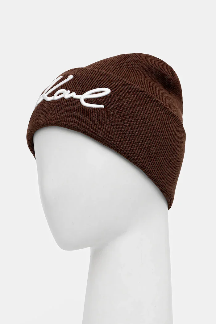 Karl Lagerfeld Шапка с вълна K/SIGNATURE в кафяво B1W33016