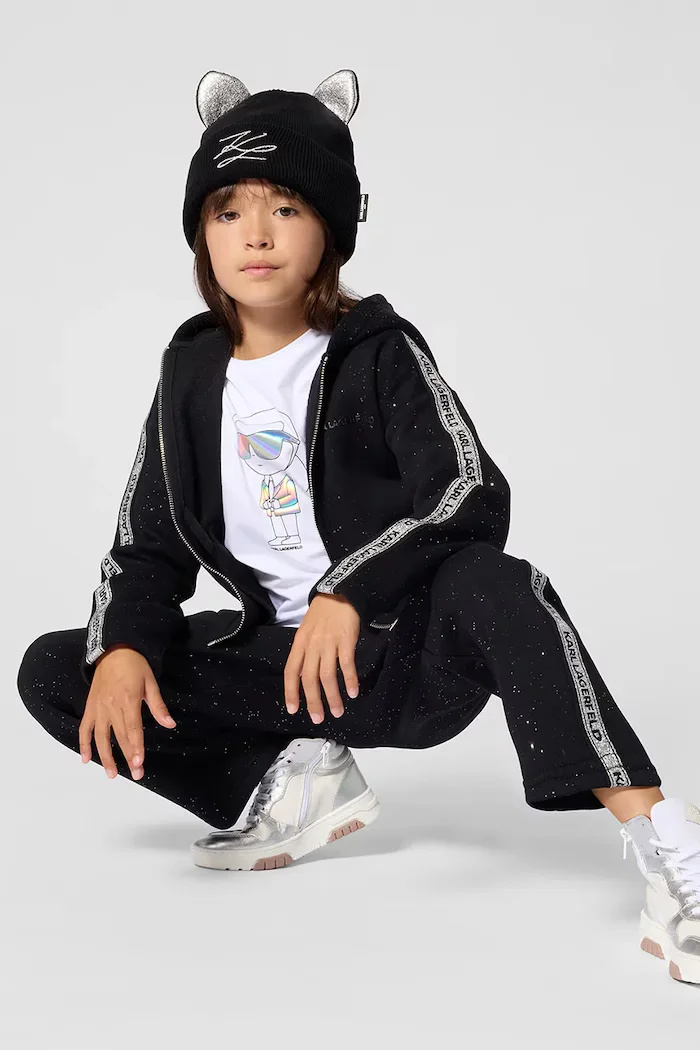Karl Lagerfeld шапка за деца от памучна материя черна Z31424