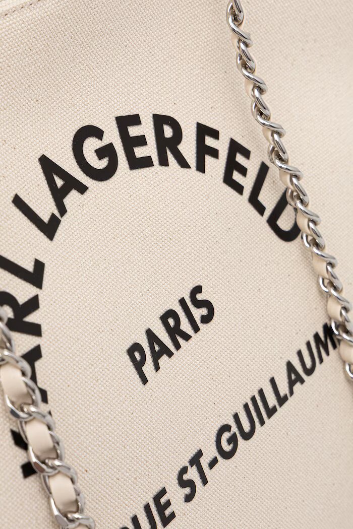 Karl Lagerfeld шопинг чанта дамска от памук K/RSG бежова B3W50068