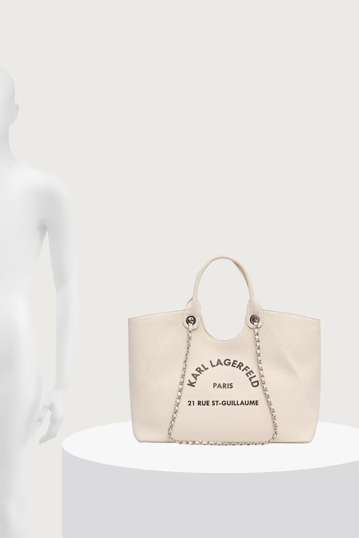 Karl Lagerfeld шопинг чанта дамска от памук K/RSG бежова B3W50068