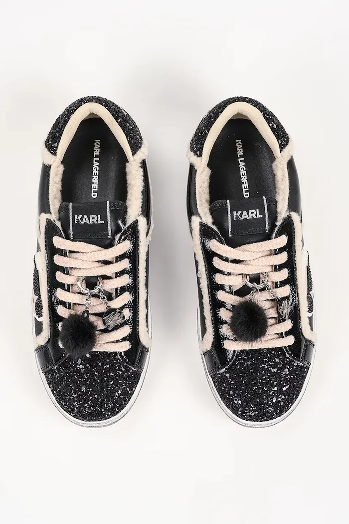 Karl Lagerfeld Skool ниски кецове дамски черни ниски KL60130L