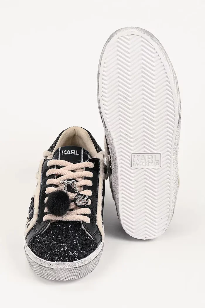 Karl Lagerfeld Skool ниски кецове дамски черни ниски KL60130L