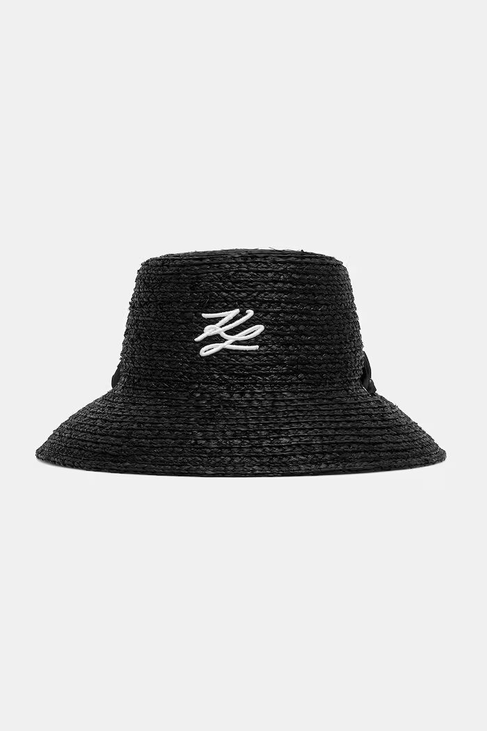 Karl Lagerfeld сламена шапка дамска K/AUTOGRAPH черна B3W46050