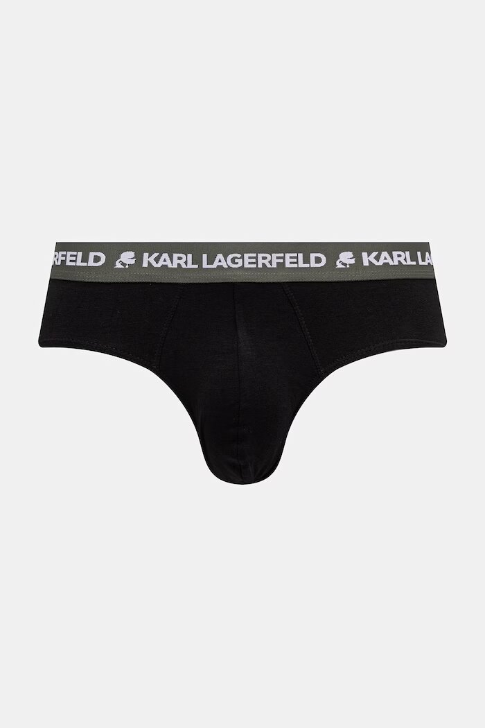Karl Lagerfeld слипове мъжки от памук с еластан 3 броя черни A1M47018