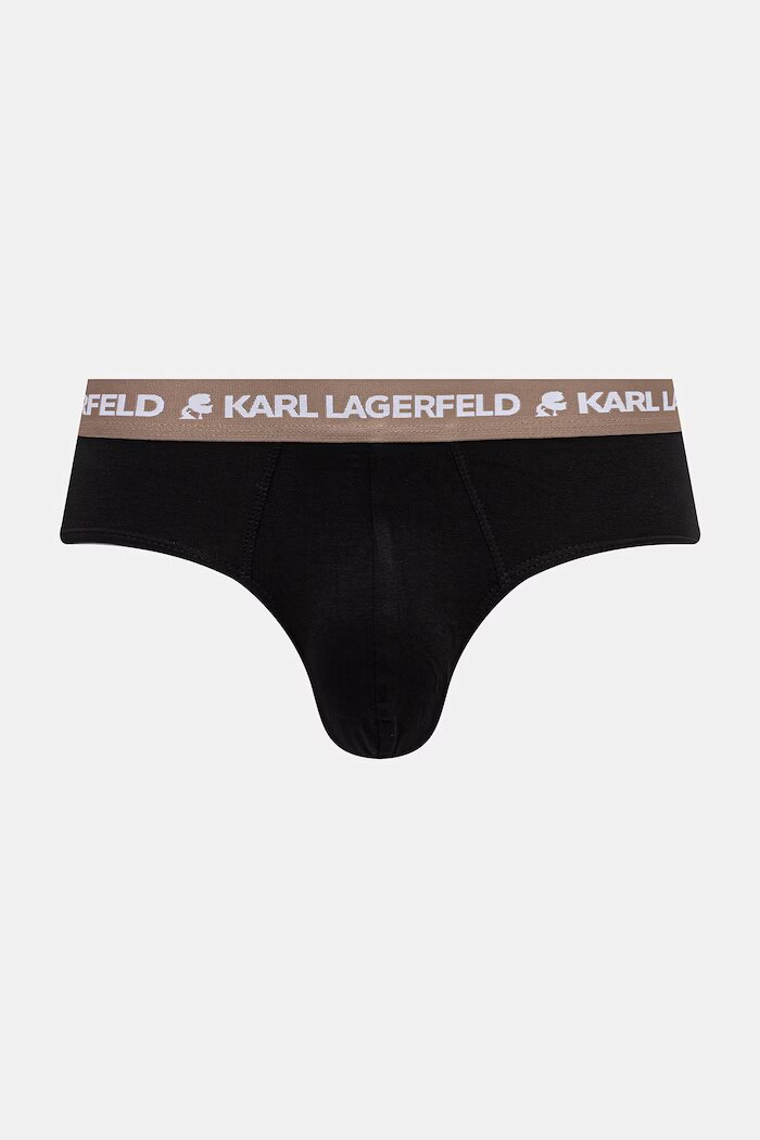 Karl Lagerfeld слипове мъжки от памук с еластан 3 броя черни A1M47018
