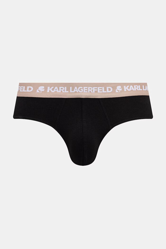 Karl Lagerfeld слипове мъжки от памук с еластан 3 броя черни A1M47018