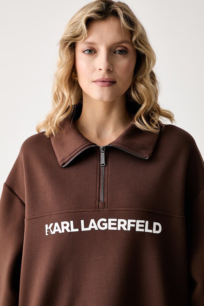 Karl Lagerfeld суичър дамски с вискоза кафяв B3W44017