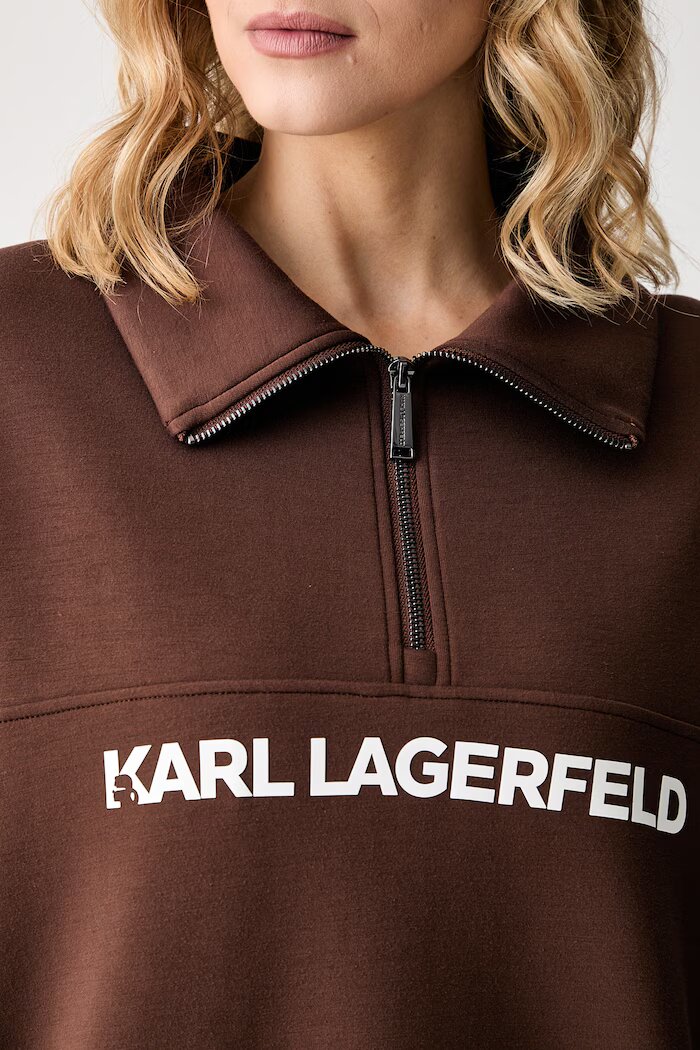 Karl Lagerfeld суичър дамски с вискоза кафяв B3W44017