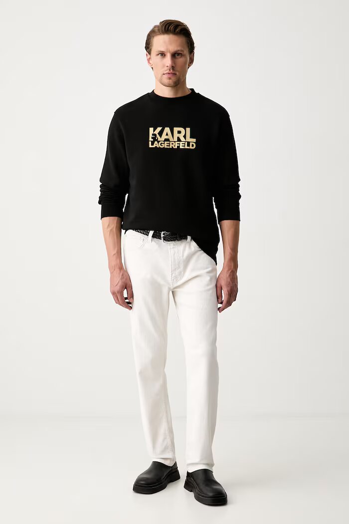 Karl Lagerfeld суичър мъжки от памук черен 500917.705780