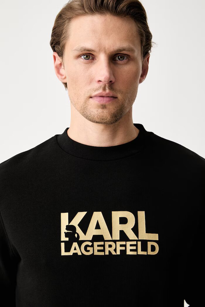 Karl Lagerfeld суичър мъжки от памук черен 500917.705780