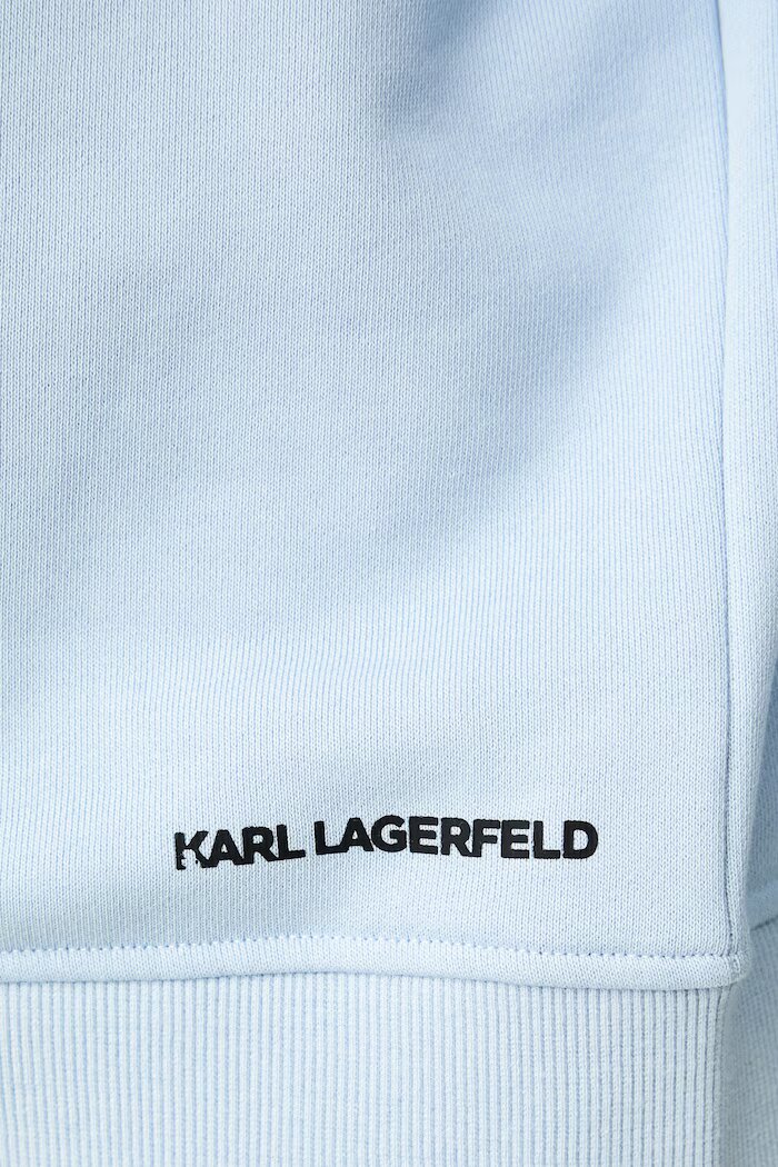 Karl Lagerfeld суичър с качулка дамски от памук син B4W20061