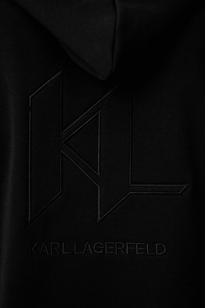Karl Lagerfeld суичър с качулка мъжки с памук черен 563900.705018