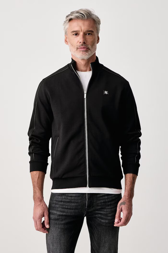 Karl Lagerfeld суичър с цип мъжки черен 564902.705014